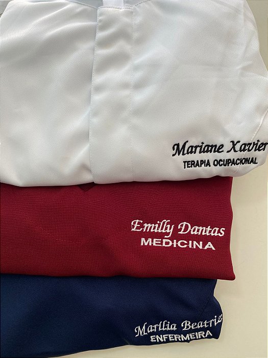 Bordado de nome + nome do curso