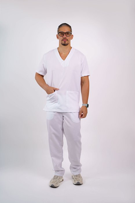 Pijama Masculino Oxford Branco