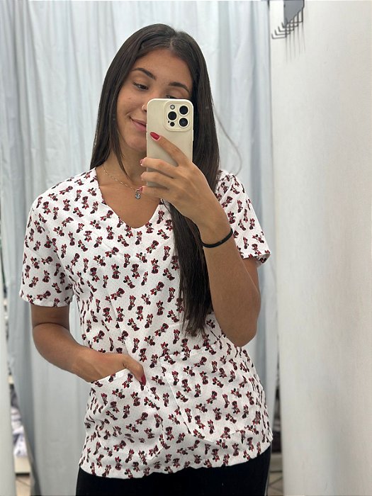 Blusa Estampada Minnie branca