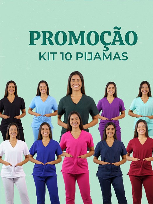 PROMOÇÃO :10 Conjuntos Pijama Femininos em Oxford