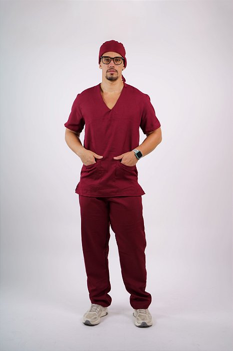 Pijama Masculino Gabardine Vinho