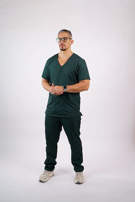 Pijama Masculino Gabardine Verde Musgo