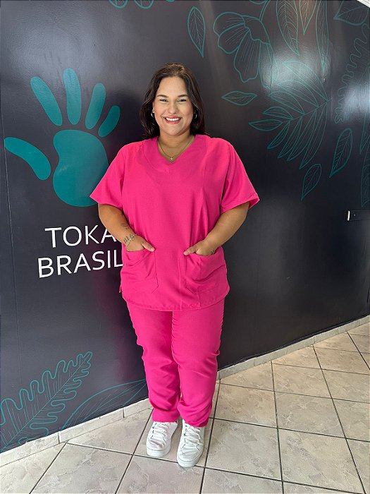 Pijama Feminino PLUS Oxford Pink