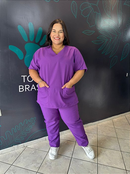 Pijama Feminino PLUS Oxford Roxo