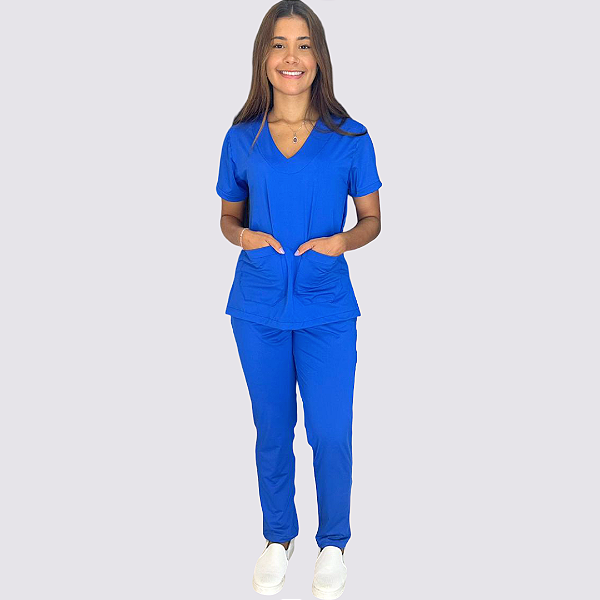 Pijama Clássico em Malha cor: Royal