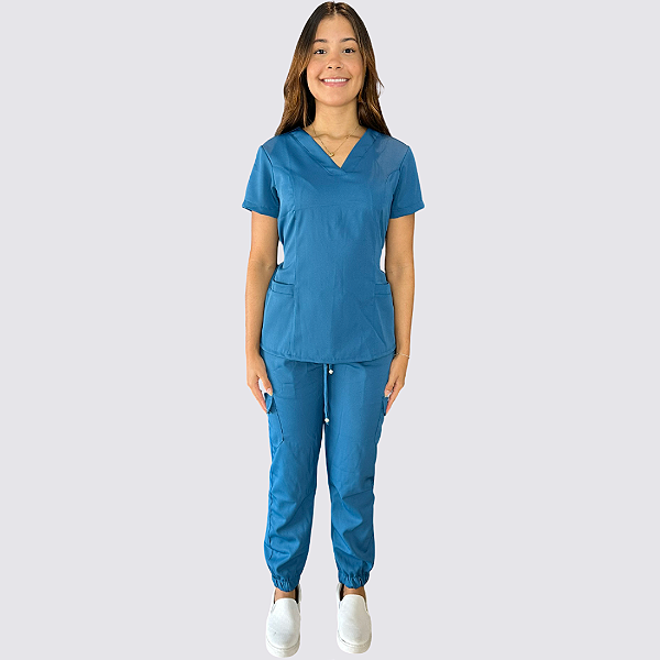 Pijama Florença Azul Petróleo