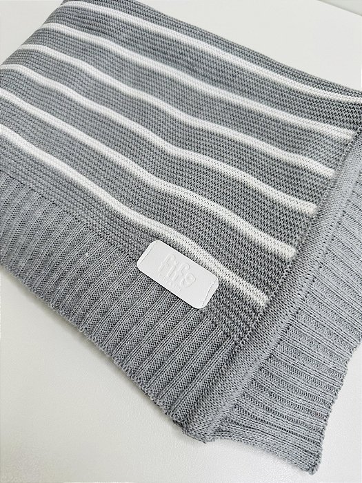 Manta Tricot Listrinhas - Cinzinha