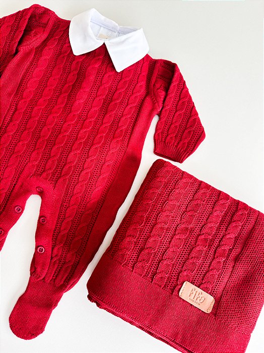 Saída Maternidade Trançada Vermelho