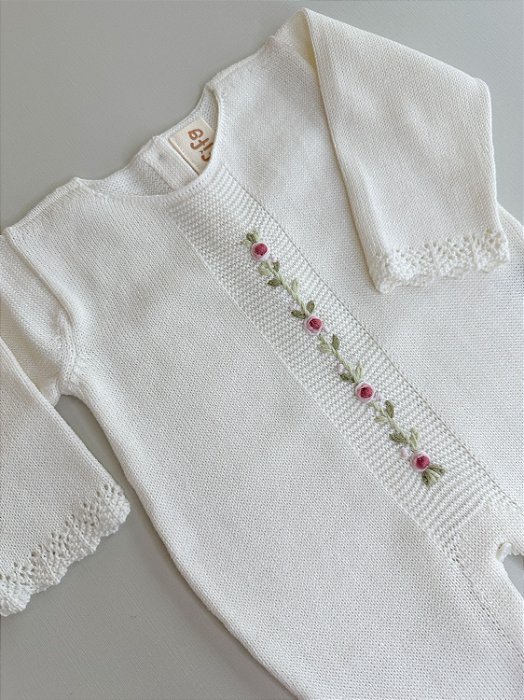 Macacão Flores Vertical Off White