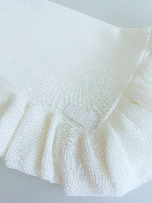 Manta Tricot Babado Off White