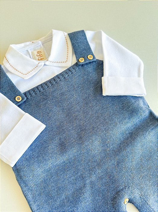 Jardineira Tricot Marinho