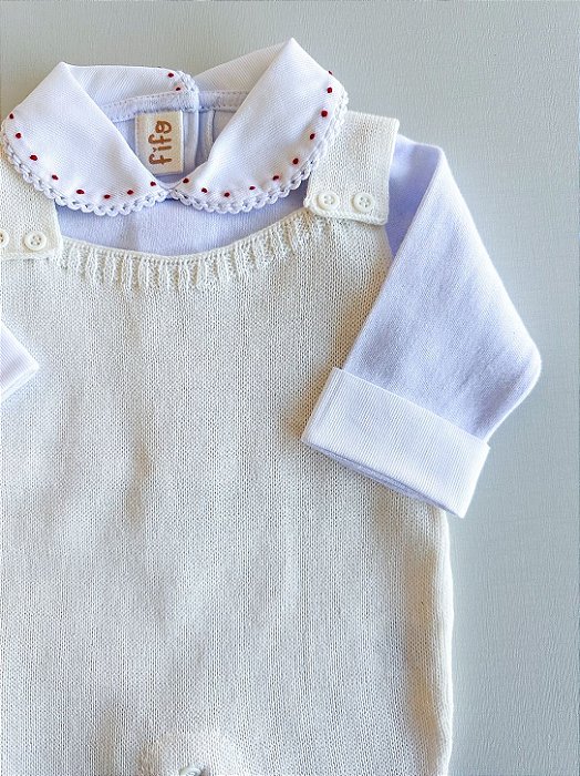 Jardineira Tricot Off White