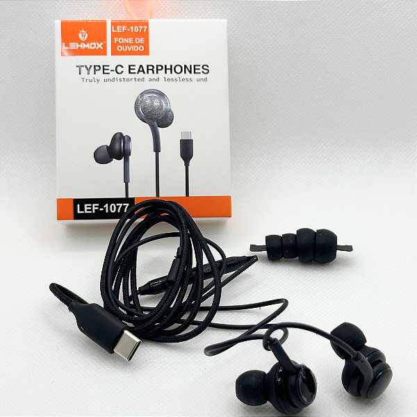Fone de Ouvido Tipo C com Microfone LEF-1077 - Lehmox