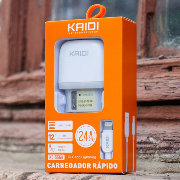 Carregador Lightning 2.4A 2 USB Kaidi - KD-556A