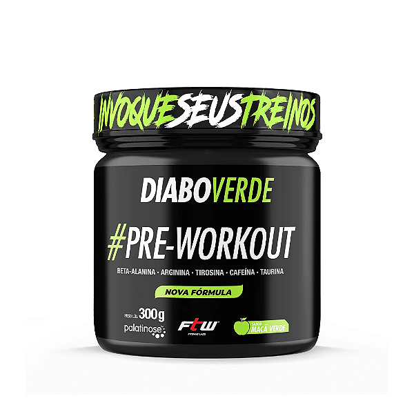 Pre Workout Diabo Verde sabor Maça Verde 300g - Fitoway