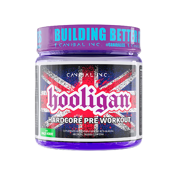 Pre Workout Hooligan sabor Maça Verde 210g - Canibal Inc