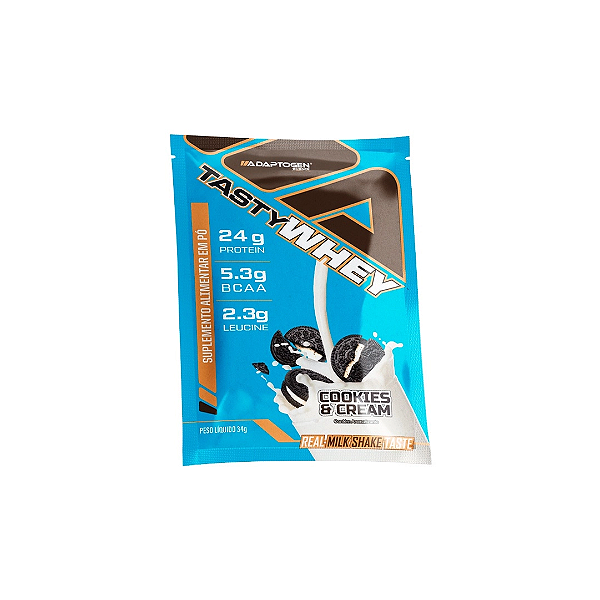 Tasty Whey 3W Gourmet sachê sabor Cookies & Cream 34g - Adaptogen