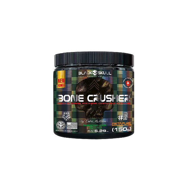 Pre Workout Bone Crusher sabor Limão Radioativo - Black Skull