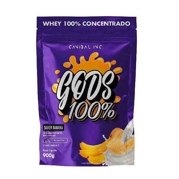 Gods 100% Whey Concentrado sabor Banana 900g - Canibal Inc