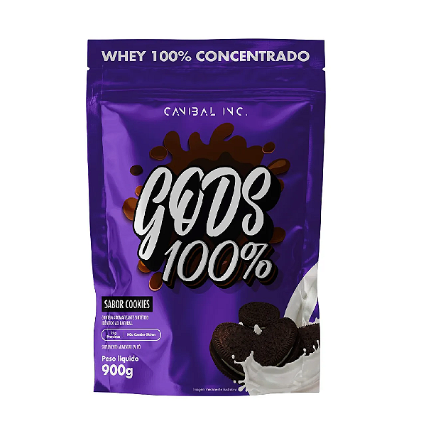 Gods 100% Whey Concentrado sabor Cookies 900g - Canibal Inc