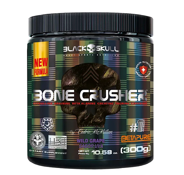 Pré-Treino Bone Crusher Wild Grape - 300G Black SKull