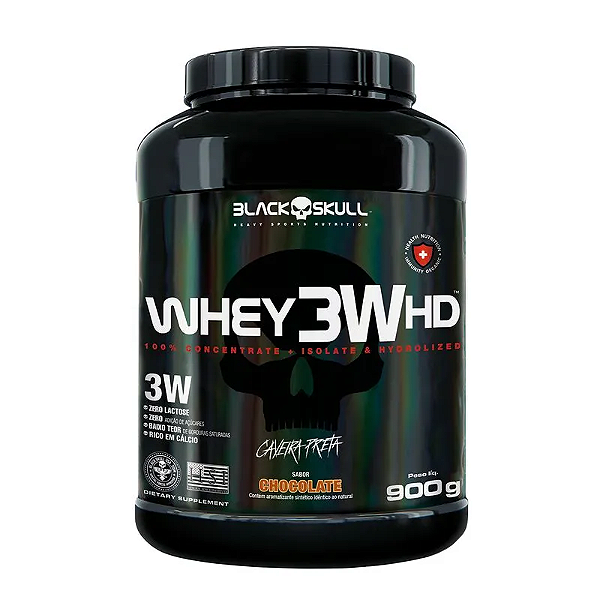 Whey 3W HD sabor Chocolate 900g - Black Skull