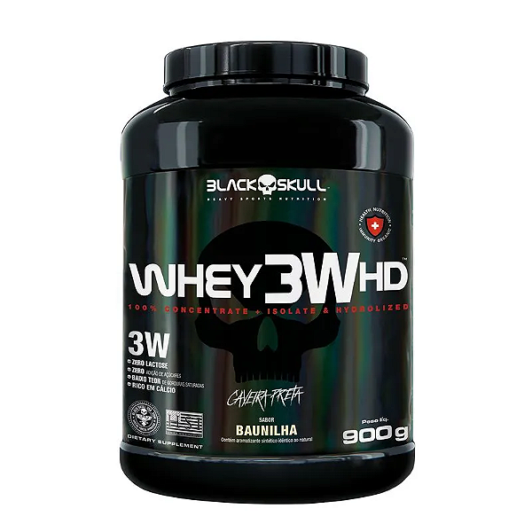 Whey 3W HD sabor Baunilha 900g - Black Skull