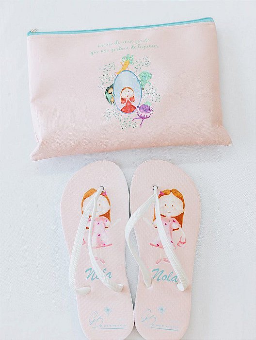 Kit chinelo Nola 29/30 + necessaire