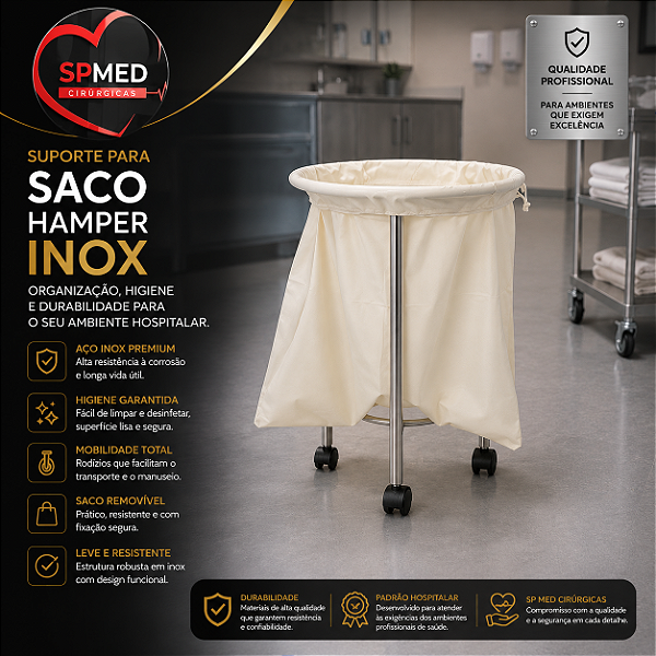 Suporte Para Saco Hamper Inox