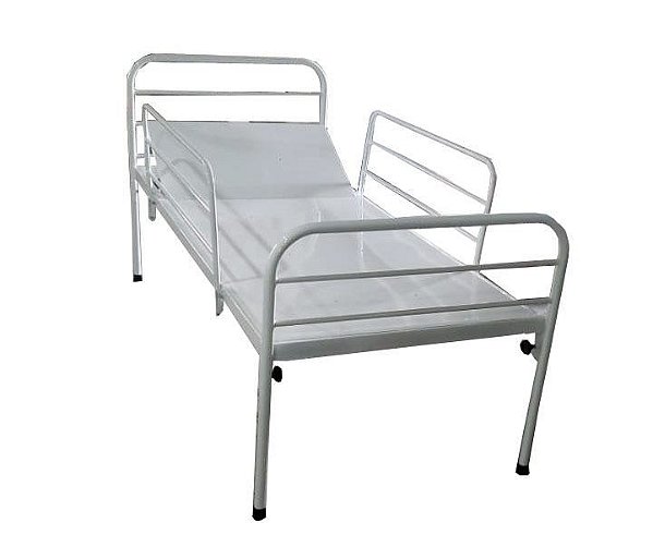 Cama Hospitalar 1 Movimentos c/ Ponteira Semi Luxo 1,90x 0,90+Colchão
