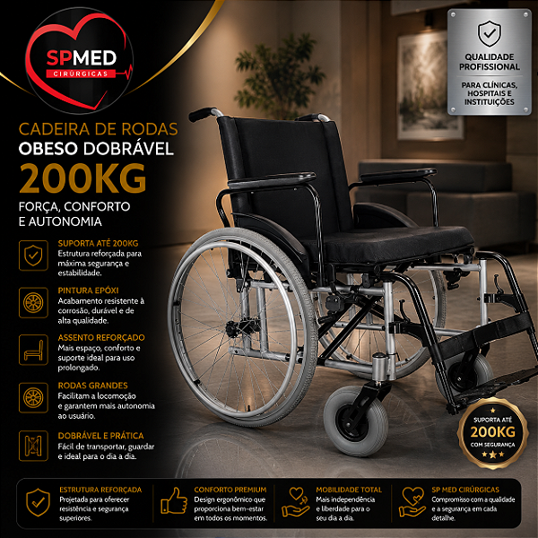 Cadeira de Rodas para Obesos MA3FO - 200kg