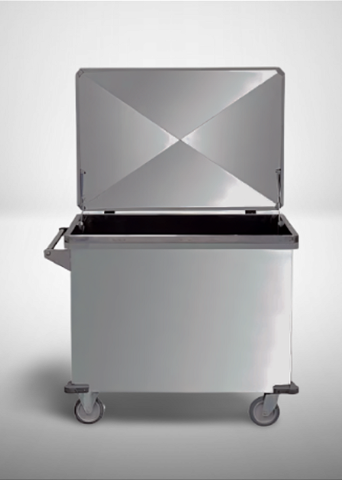 Carro para Transporte de Materiais em Aço Inox com Tampa