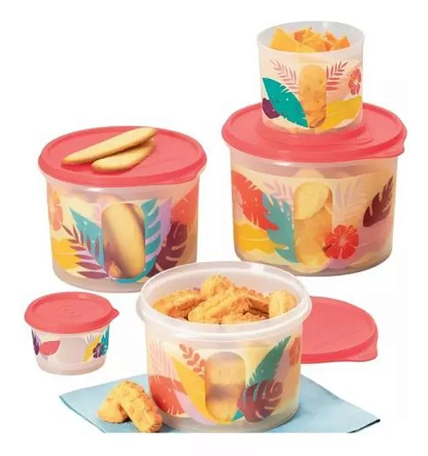 Tupper Caixa Views Tropical Conjunto 5pçs Tupperware