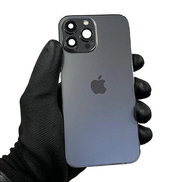 CARCAÇA IPHONE 13 PRO MAX PRETA ORIGINAL RETIRADA COMPLETA COM MARCAS DE USO