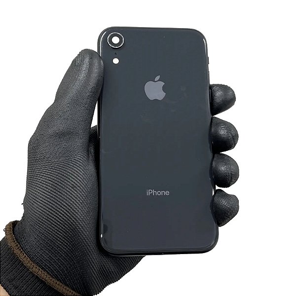 CARCAÇA IPHONE XR PRETA ORIGINAL COMPLETA COM MARCAS DE USO