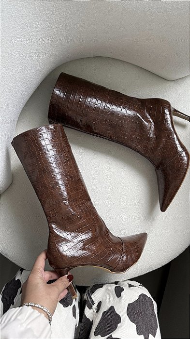 Bota Giulia Croco Café