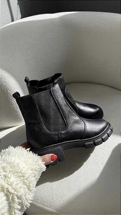Coturno ZOE Preto COURO