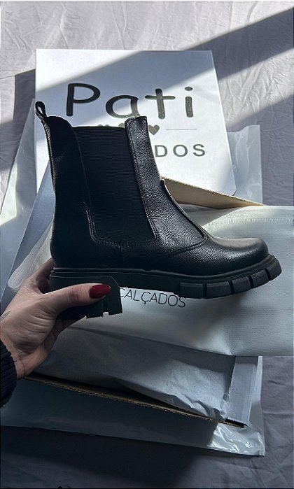 Coturno ZOE Preto COURO
