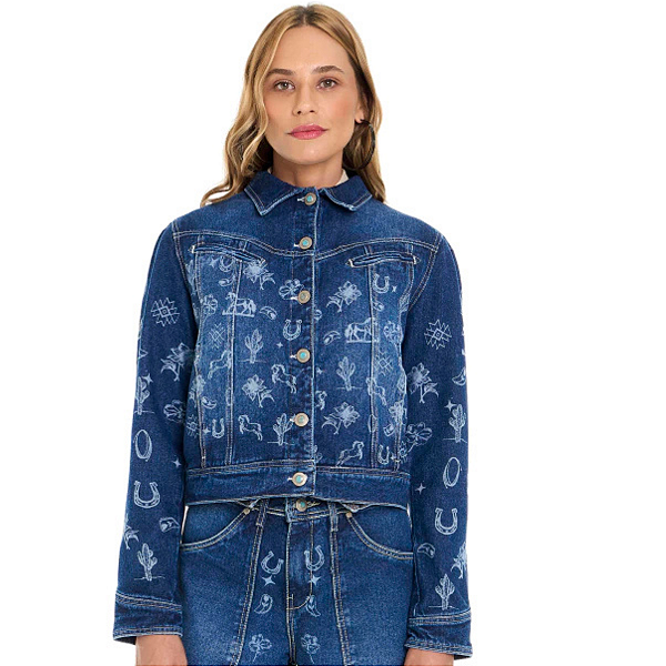 Jaqueta Jeans Fem Selff Wertern Laser