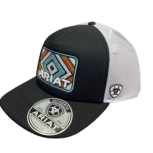Bone Ariat Importado PRETO/BRANCO