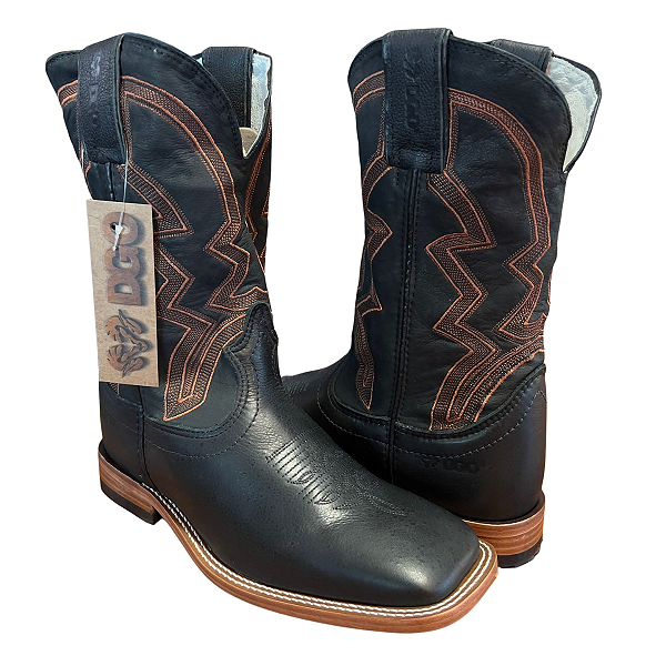 Texana DGO Botas Preta Solado Couro Duplo Injetable