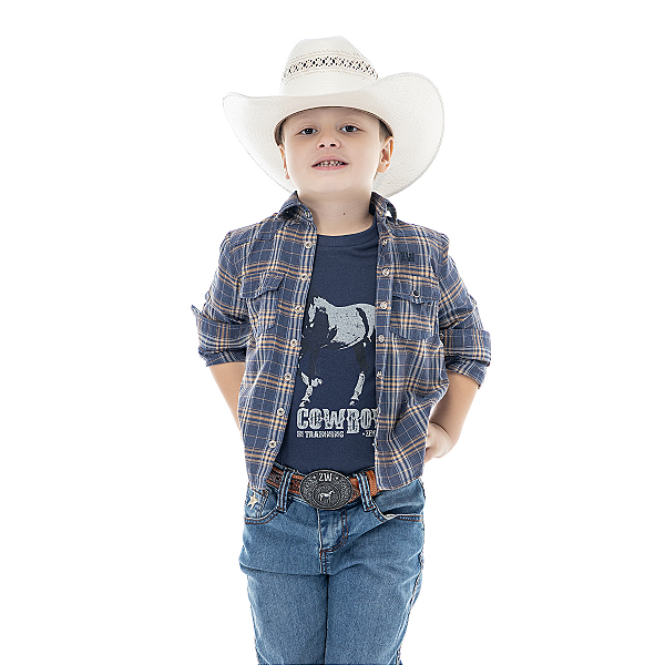 Camisa Kids Masc. Little Rider Zenz Western - Coleção Cavallo