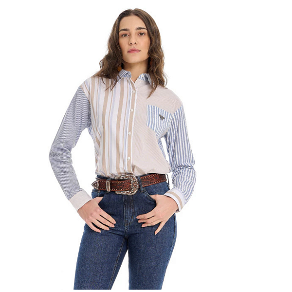 Camisa Fem Listrada Selff Western
