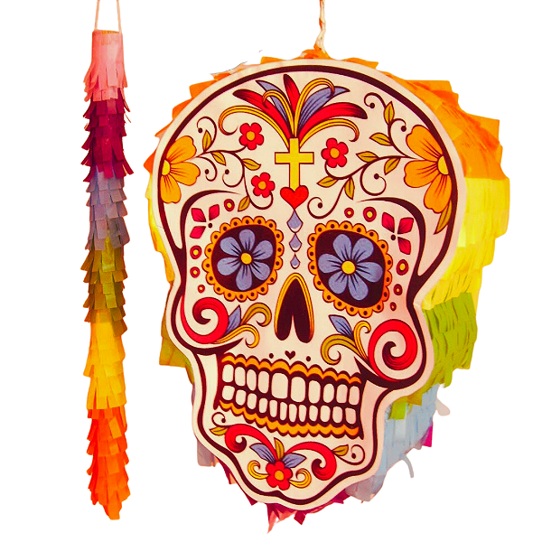 Pinhata Caveira Colorida com bastão decorado de segurança