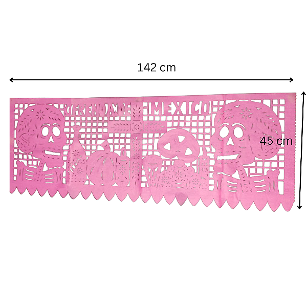 Decoração Festa Mexicana  - Papel Picado Horizontal "Ofrenda de México"