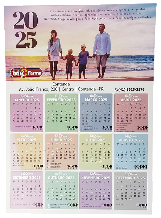 Calendário Parede 30x43CM - 1.000 unidades