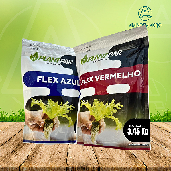 Nutriente Completo para Hidroponia – Folhosas (Flex Vermelho + Flex Azul)