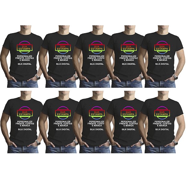 Kit 10un Camiseta Personalizada Logo Empresa Qualquer Imagem 100% Algodão Premium