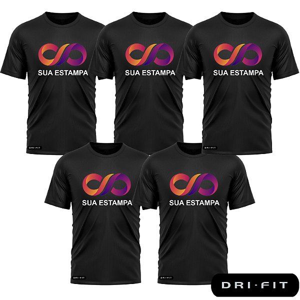 Kit 5un Camiseta Dry Fit Personalizada