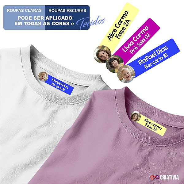 Etiqueta Termocolante para Roupas - Tema com Foto